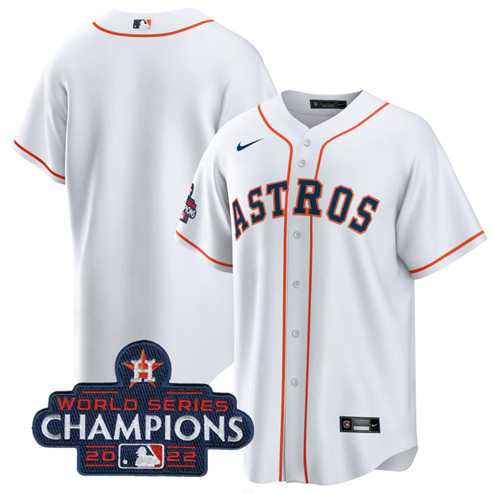 Men%27s Houston Astros Blank White 2022 World Series Champions Home Stitched Baseball Jersey->houston astros->MLB Jersey